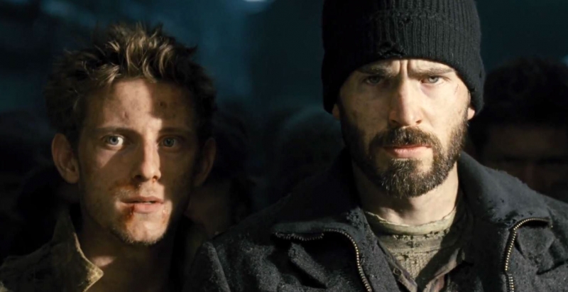 Jamie Bell and Chris Evans in Snowpiercer (2013) Movie Image